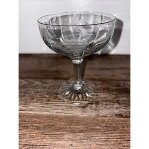 Vintage S/3 Standard Glass Grape Clear Etched Glasses Art Deco 1925 ~ Champagne
